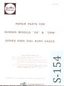Sunnen-Sunnen Dial Bore Gages, GR & GRM, Series 6000, Repair Parts Manual-6000 Series-GR-GRM-01
